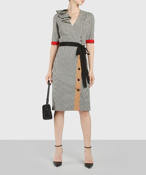 Plaid asymmetric dress | Premium Outlet