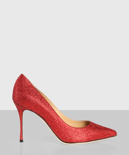 Red sales sparkle pumps