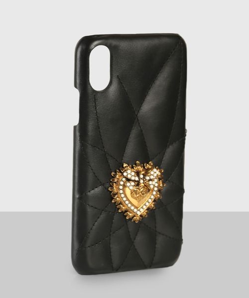 Heart detail iPhone X XS case in black Premium Outlet