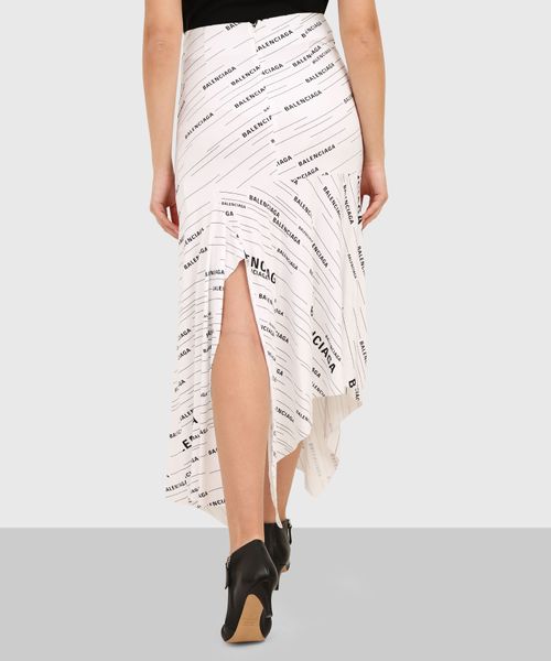 Monogrammed asymmetric maxi skirt | Premium Outlet