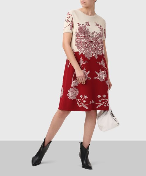 beige dress with red flowers Women's Among the Wildflowers Beige Multi Floral Print Long Sleeve Maxi Dress | Size: L
