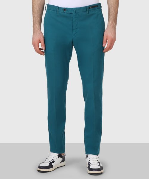 Straight trousers in emerald color