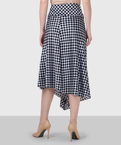 polka dot asymmetric skirt