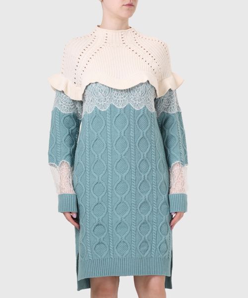 Lace detail knitted dress | Premium Outlet