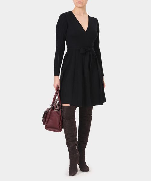 Flared knee-length knitted dress | Premium Outlet