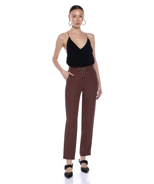 【★大人気★】fabiana filippi ☆ ジョギングパンツ Fabiana Filippi Pleated wide-leg Satin Trousers | Pink