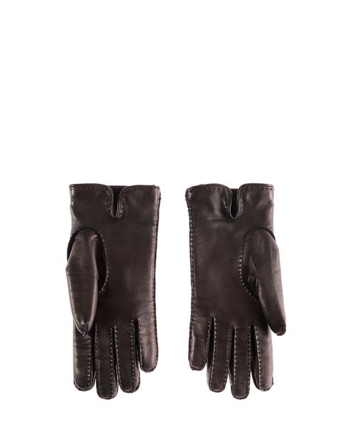 Logo embossed leather gloves | Premium Outlet