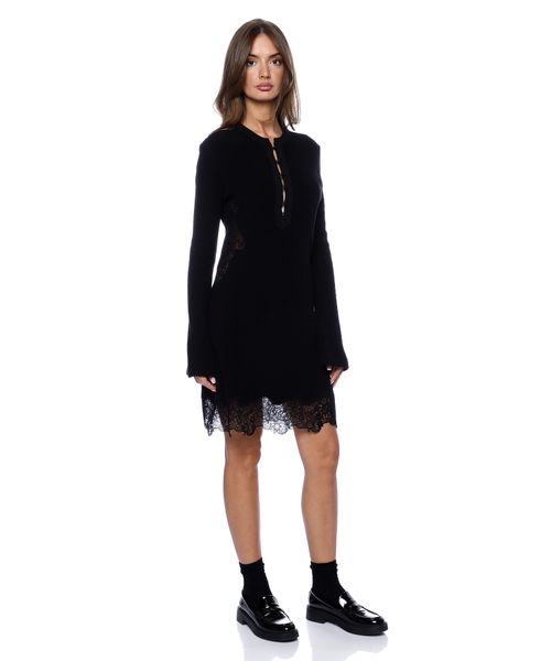 Lace trim ribbed dress | Premium Outlet