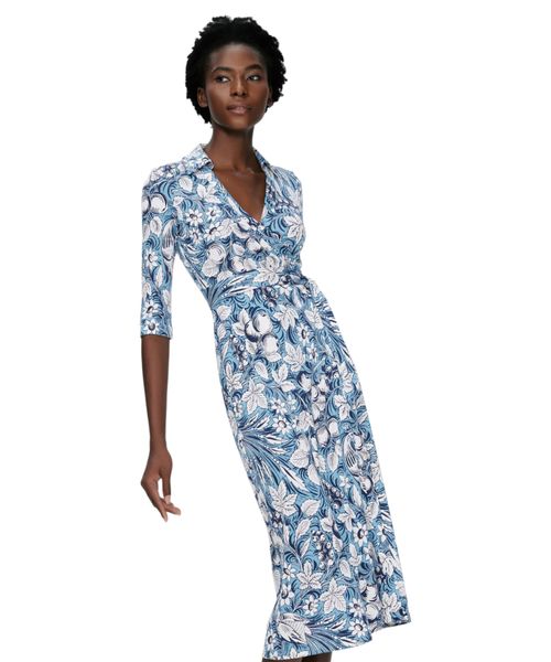 knee length dresses for ladies Abigail Silk Jersey Midi Wrap Dress – Diane von Furstenberg HongKong